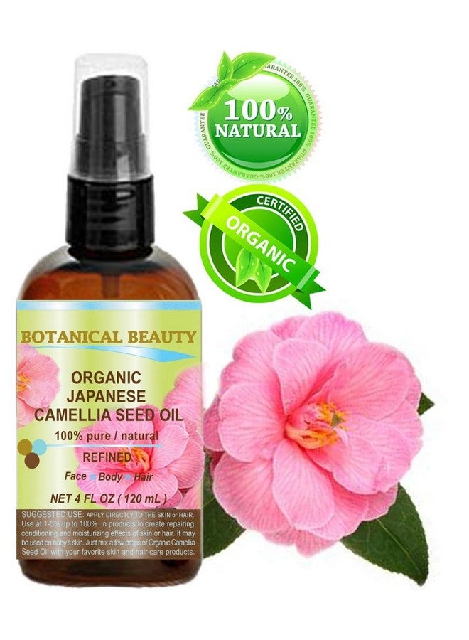 Botanical Beauty Japanese Organic Camellia Seed Oil. 100% Pure Natural Undiluted Refined Cold Pressed Carrier Oil. Rich Antioxidant To Revitalize And Rejuvenate The Hair Skin And Nails. 4 Fl.Oz 120 Ml. - Image 1