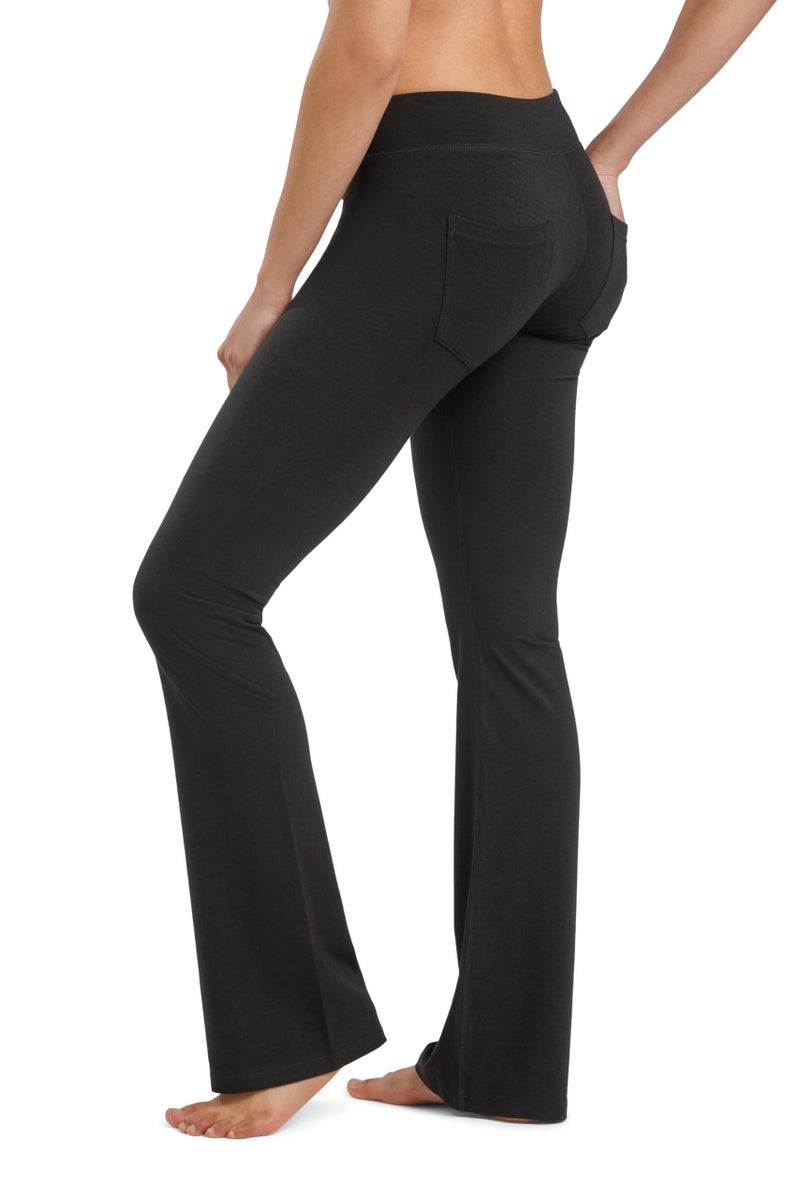 Fishers Finery Women's Bootleg Yoga Pant; Back Pockets - New Fabric (Black, XL) - Image 1