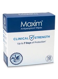 Maxim Maxim® Clinical Strength Antiperspirant Wipes for hyperhidrosis Excessive Sweating - Reduces Sweat - Antiperspirant for Men and Women Certain to Keep you Dri. 10 wipes  - Image 1