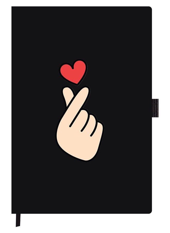 Theodor Designer A5 Thick Black Hardcover Notebook Snap Love - Image 1