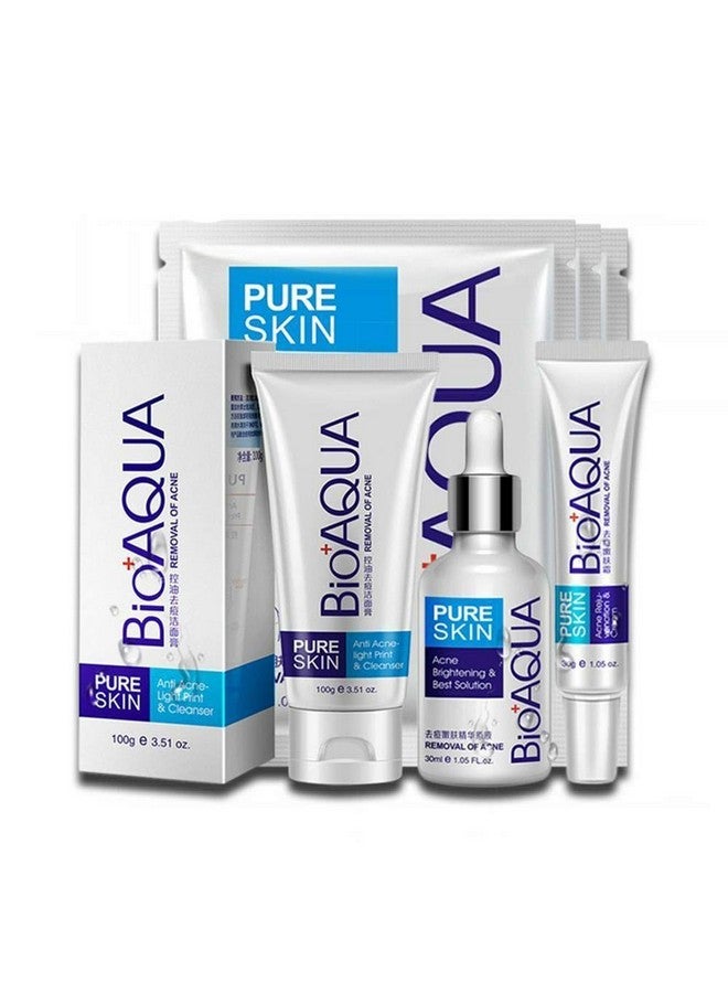 بيو أكوا 4In1 علاج حب الشباب وإزالة الندوب والبقع والبثور وكريم الزيت وأقنعة الوجه وعلامات العيب وزيت الترطيب 100 جرام + 30 جرام + 30 مللي + 4 قطعة X30G - Image 1