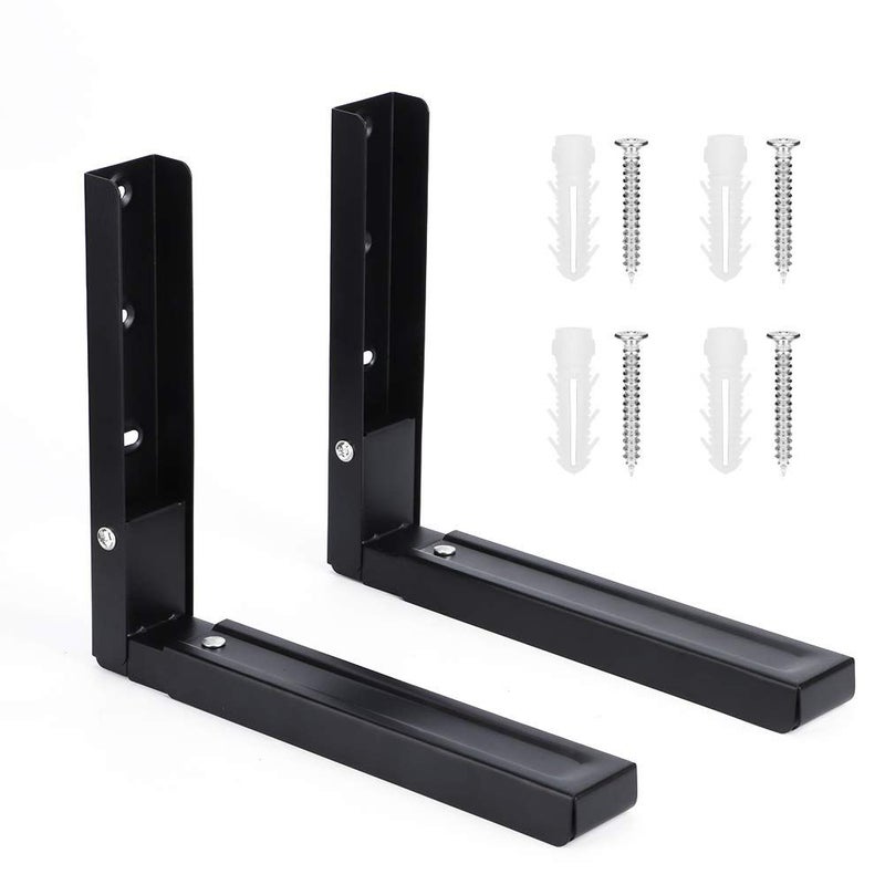 Metal Telescopic Microwave Oven Holder Wall Mounted Foldable Shelf 90 Degree Positioning - Image 2