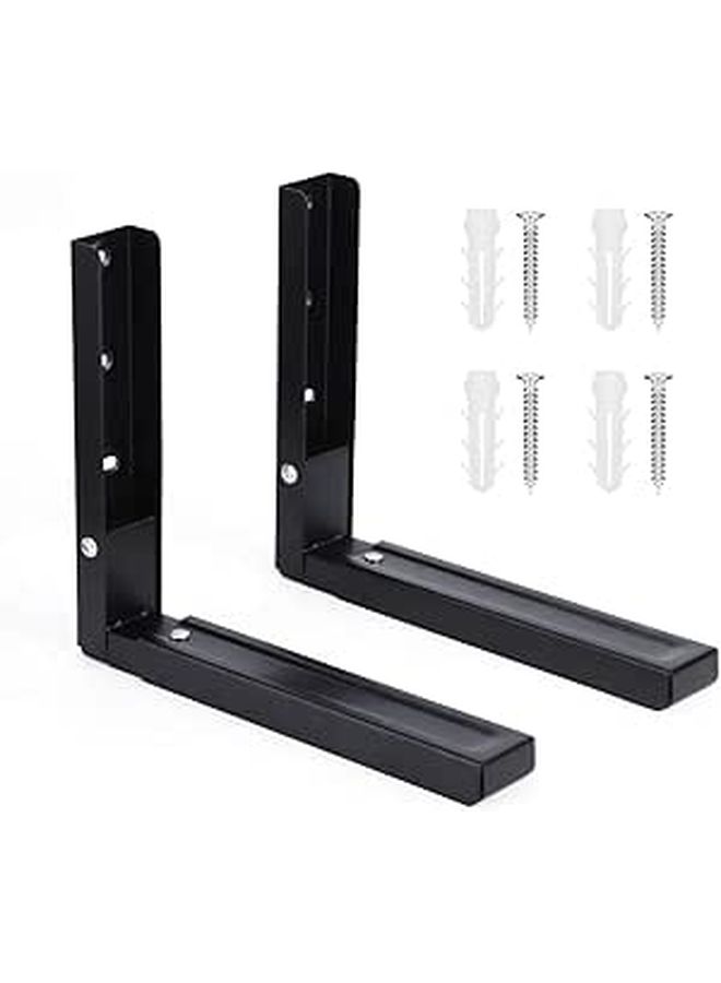 Metal Telescopic Microwave Oven Holder Wall Mounted Foldable Shelf 90 Degree Positioning - Image 1