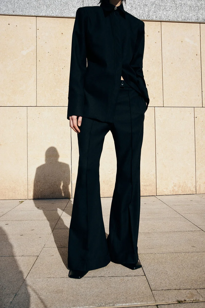 H&M Flared crease-leg trousers
