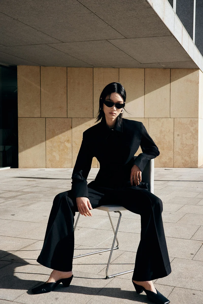H&M Flared crease-leg trousers