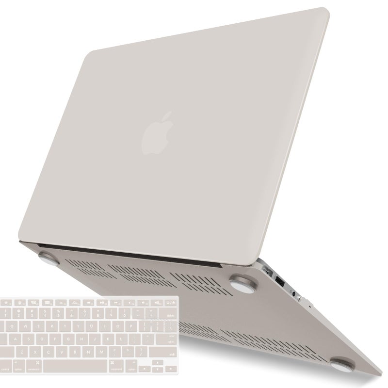 IBENZER Compatible with Old Version MacBook Air 13 Inch Case (2010-2017 Release). Models: A1466 / A1369, Plastic Hard Shell Case with Keyboard Cover for Mac Air 13, Rocky Grey, A13RKGY+1 - Image 1