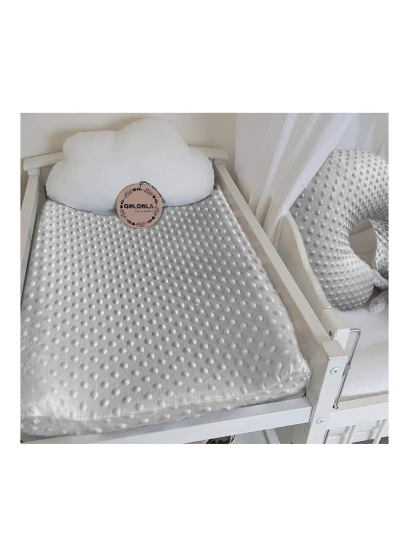 Owlowla Changing Pad Cover, Soft Minky Dots Changing Table Sheets For Baby Boy And Girl 2-Pack (Silver Grey & Khaki)  - Image 5