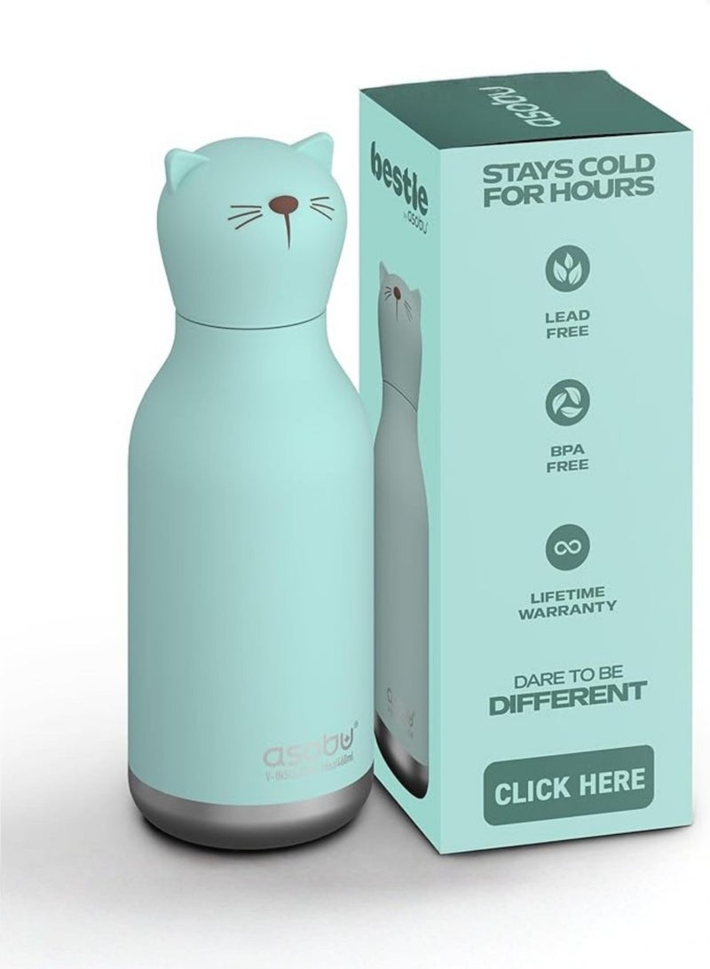 asobu Cat with Brush Bestie Animal Bottle - Image 1