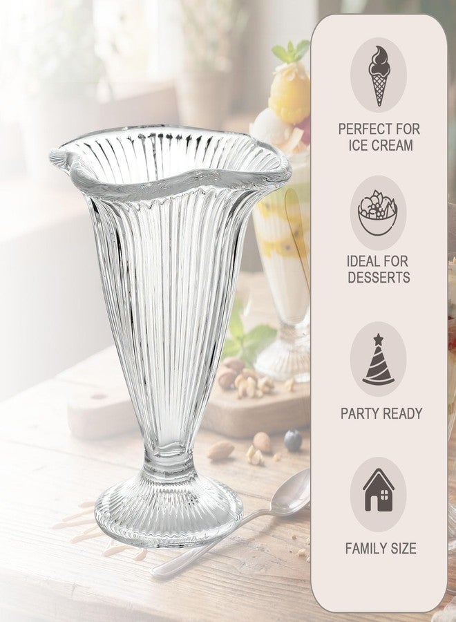 Cyrelwing 6 Pack Ribbed vintage Ice Cream Cups Tulip Sundae Glasses Footed Dessert Cups,6oz Milkshake Glasses Cups for Sherbet Trifle, Fruit,Smoothie, Snack,Cocktail,Pudding - Image 4
