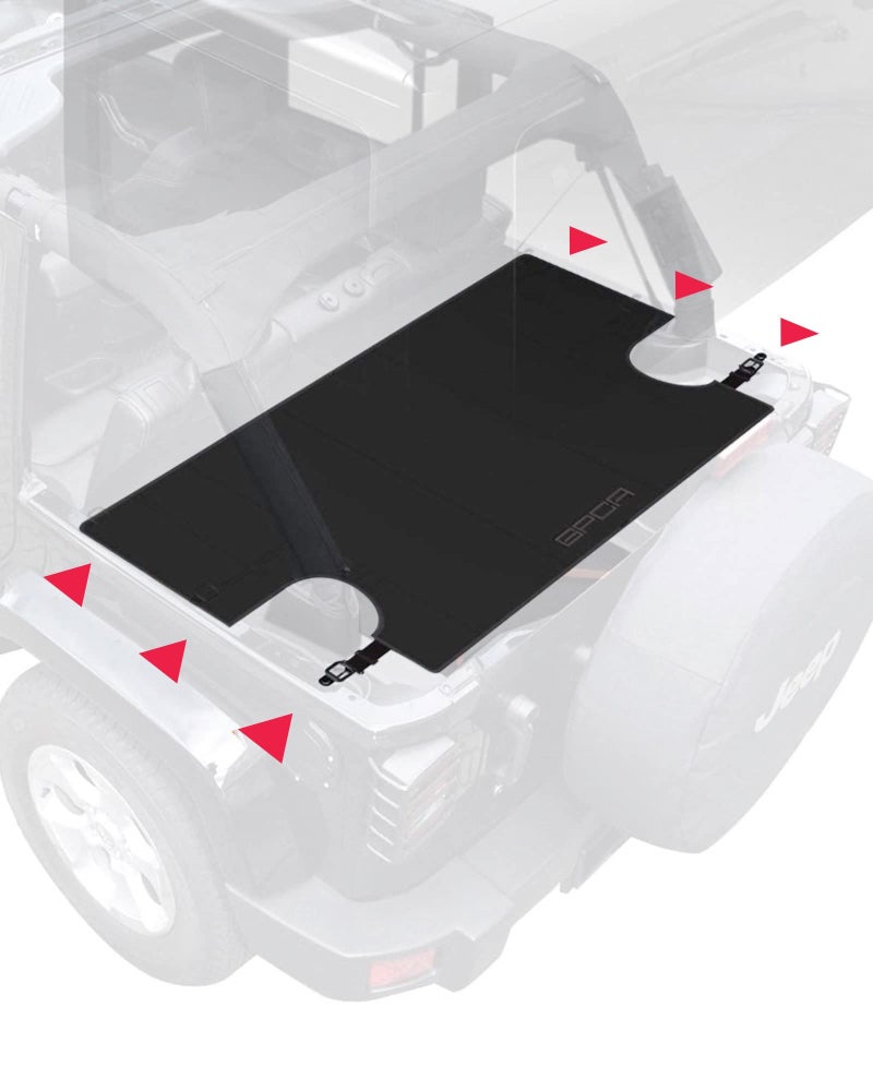 GPCA Cargo Cover for Wrangler JKU 20072018 4 Dr Models EasytoInstall Trunk Cover Patented Wrangler JK Accessories for 4DR Sport Sahara Rubicon and Freedom Unlimited