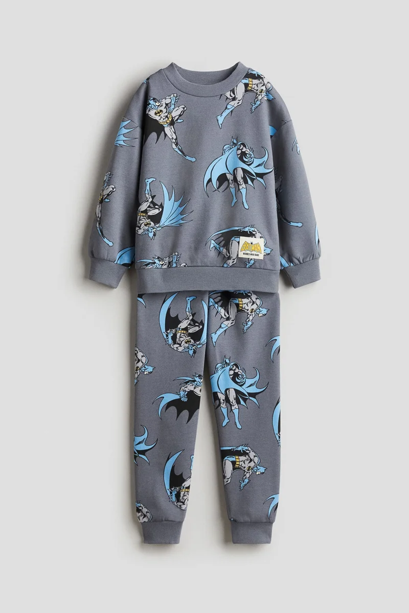 H&M 2-piece printed sweatshirt set