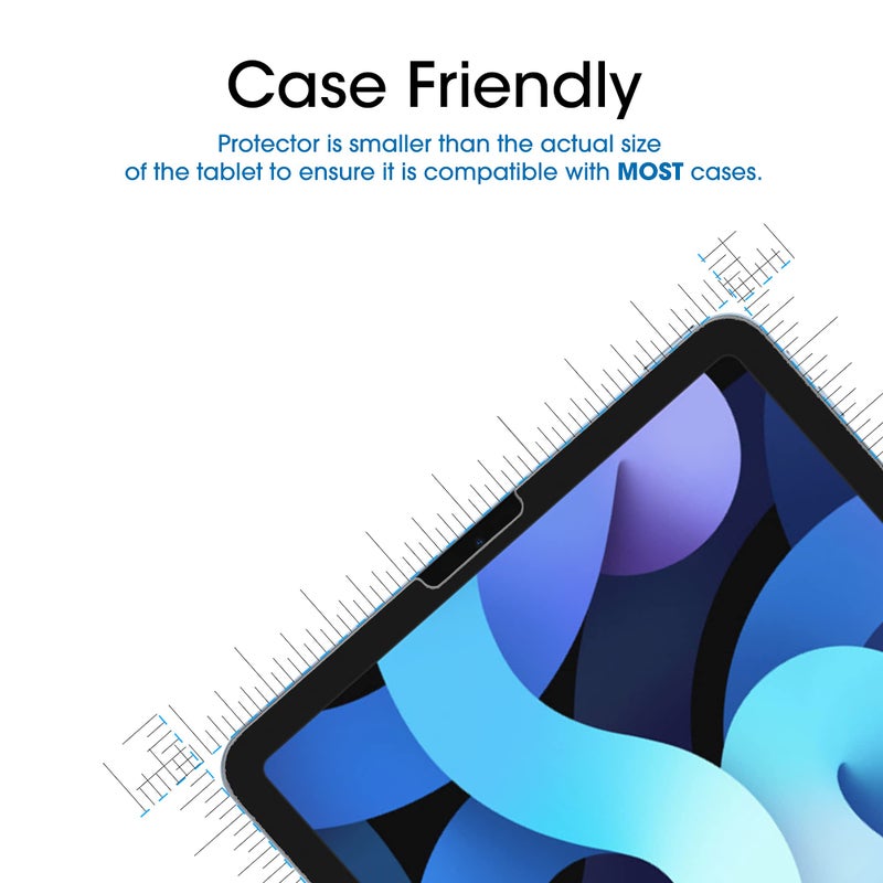 TechMatte Screen Protector Compatible with iPad Air 5/Air 4/iPad Pro 11, Ultra Sensitive, Face ID & Apple Pencil Compatible, Tempered Glass, Pack of 2 - Image 4