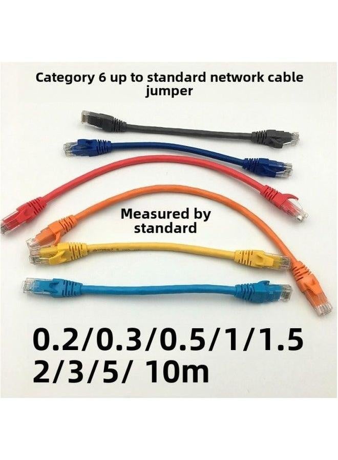 Category 6 National Standard 0.2 M 0.3 0.5 1 3 5 10 Gigabit Network Cable Pure Copper Jumper-Color:Gray-Line Length:0.2  - Image 1