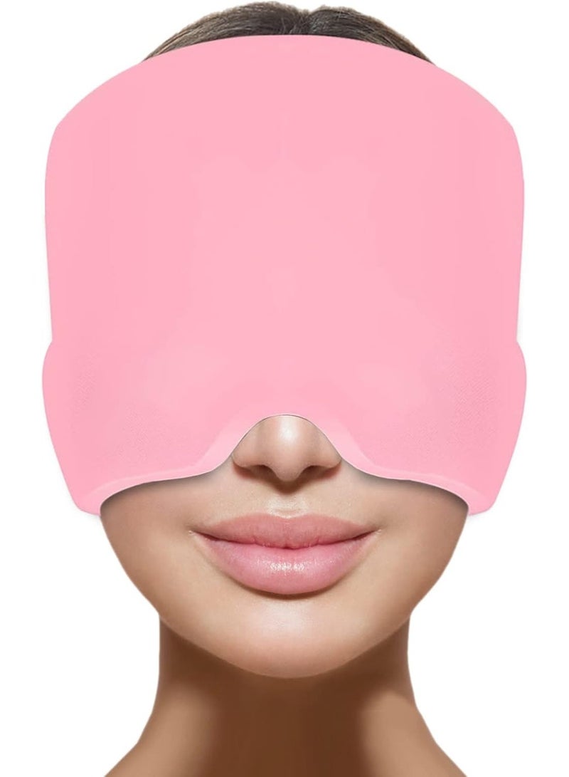 ACLIX Migraine Relief Cap - Reusable Ice Gel Headache Hat for Tension, Sinus, and Stress Relief | Comfortable 360° Cold Compression Therapy Mask for Puffy Eyes | Pink - Image 1