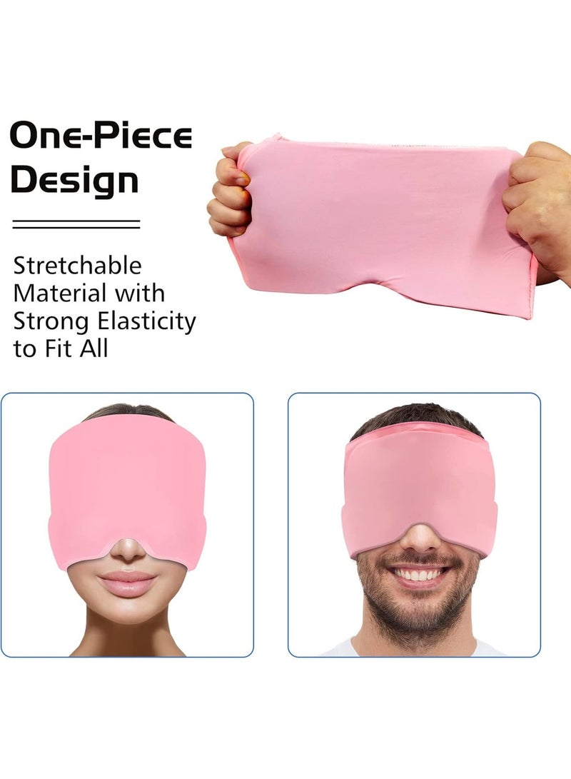 ACLIX Migraine Relief Cap - Reusable Ice Gel Headache Hat for Tension, Sinus, and Stress Relief | Comfortable 360° Cold Compression Therapy Mask for Puffy Eyes | Pink - Image 4