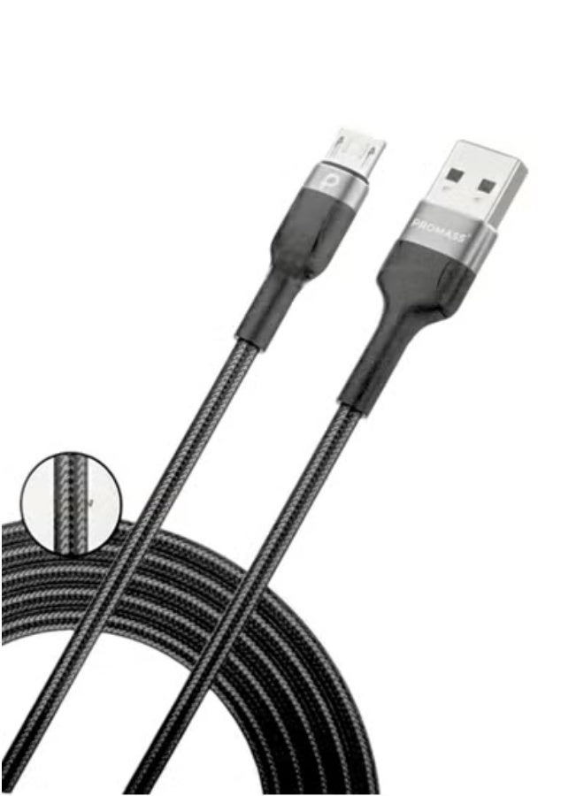 بروماس كيبل كار بلاي كيبل شاحن USB A الى مايكرو أصلي و بجودة عالية 2 متر, متوافق مع اجهزة الاندرويد و ايضاً يدعم شحن يد سوني 4 - Image 2