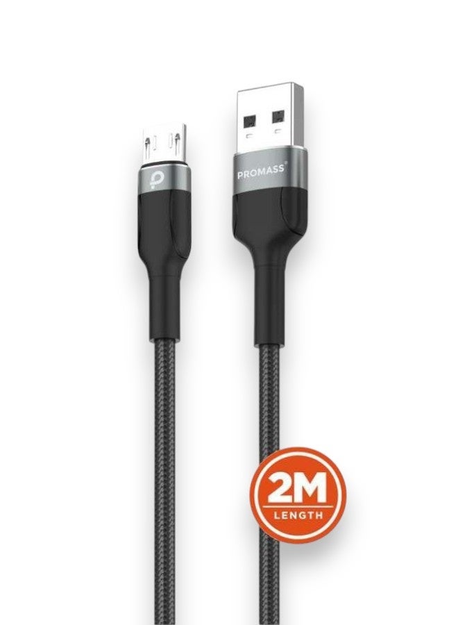 بروماس كيبل كار بلاي كيبل شاحن USB A الى مايكرو أصلي و بجودة عالية 2 متر, متوافق مع اجهزة الاندرويد و ايضاً يدعم شحن يد سوني 4 - Image 1