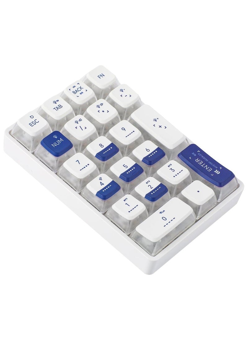 Leobog K21 Wireless Mechanical Numeric Keypad for Tenkeyless Keyboard, Tri-Mode with Pudding Keycaps, Hot Swappable, RGB Ice Crystal Switch  - Image 1
