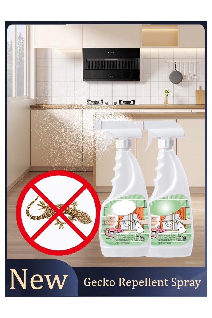 (2 bottle) Natural Lizard Repellent Spray - Long-lasting formula for geckos and other pests. Safe and non-toxic. Suitable for home/kitchen/yard. Multi-insect repellent (spiders, cockroaches, ants, geckos, mice, snakes, etc.) - Image 1