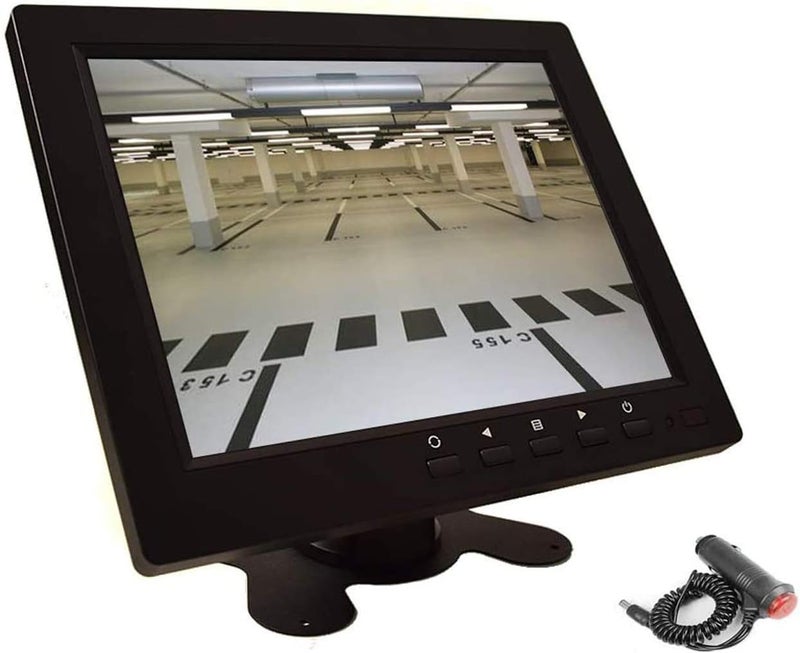 Cocar 8 inch CCTV Monitor, TFT LCD Security Screen with VGA HDMI AV BNC USB Audio in/Out Ports Built-in Speaker, HD Display for Surveillance Camera STB 1024x768 Resolution with Car Power Adapter 12-24V - Image 1