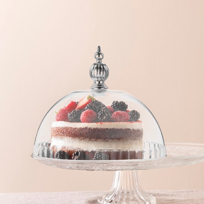 2pcs Plactic Cake Dome Cover Clear Cheese Lid 6.8 Inch Cloche Charcuterie Tent Dish Lid For Charcuterie Boards Snack Tray Display Stand - Image 4