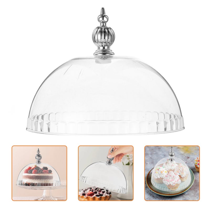 2pcs Plactic Cake Dome Cover Clear Cheese Lid 6.8 Inch Cloche Charcuterie Tent Dish Lid For Charcuterie Boards Snack Tray Display Stand - Image 3