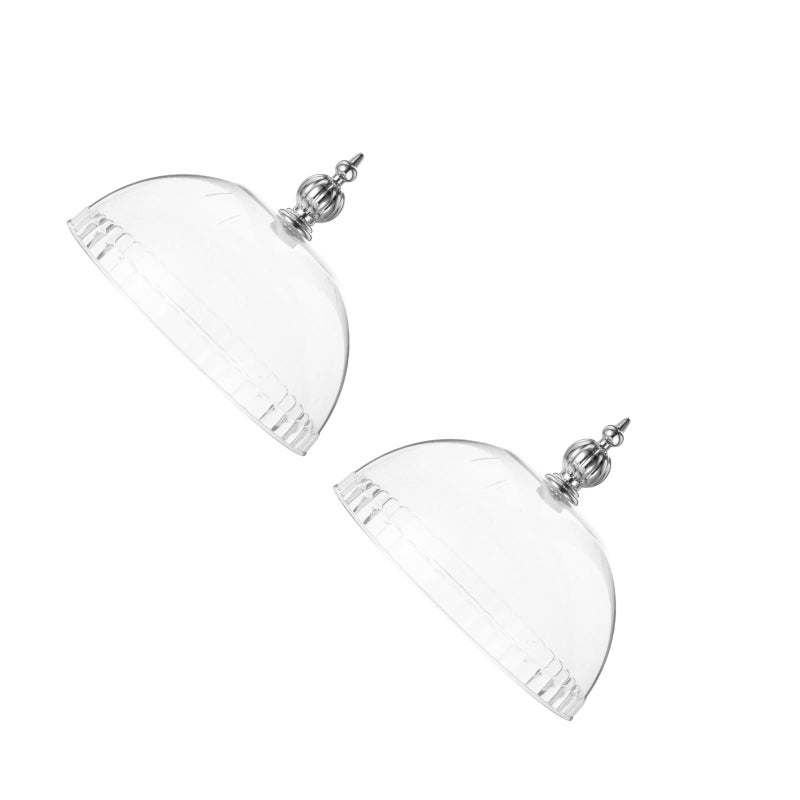 2pcs Plactic Cake Dome Cover Clear Cheese Lid 6.8 Inch Cloche Charcuterie Tent Dish Lid For Charcuterie Boards Snack Tray Display Stand - Image 1