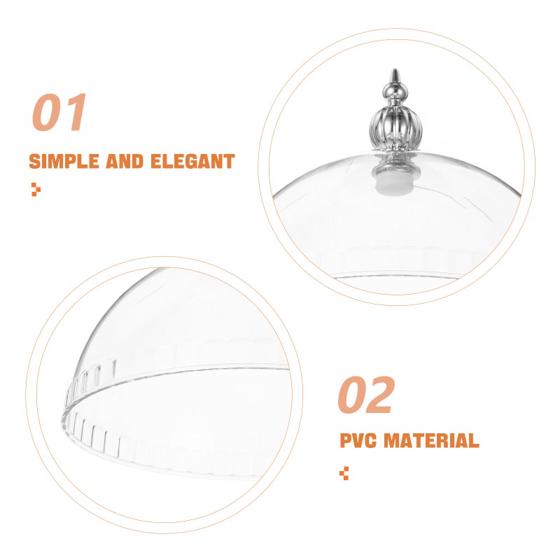 2pcs Plactic Cake Dome Cover Clear Cheese Lid 6.8 Inch Cloche Charcuterie Tent Dish Lid For Charcuterie Boards Snack Tray Display Stand - Image 5