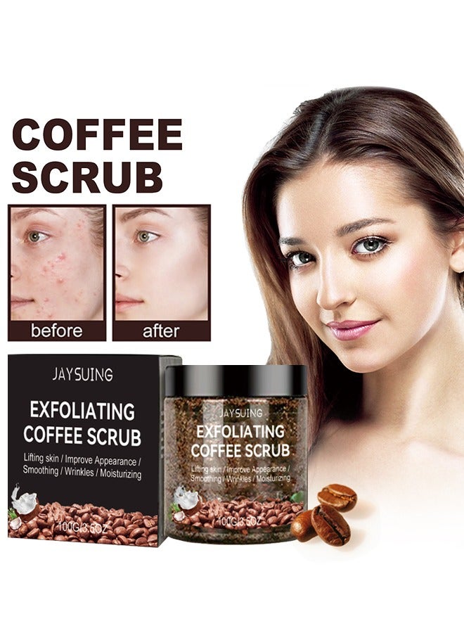 Jaysuing Exfoliating Coffee Scrub-Deep Clean Body Keratin, Fade Spots, Acne Marks, Brightening, Refreshing and Tender Skin 100g  - Image 1