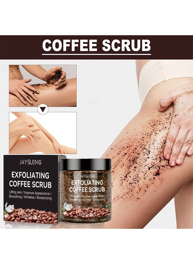 Jaysuing Exfoliating Coffee Scrub-Deep Clean Body Keratin, Fade Spots, Acne Marks, Brightening, Refreshing and Tender Skin 100g  - Image 4