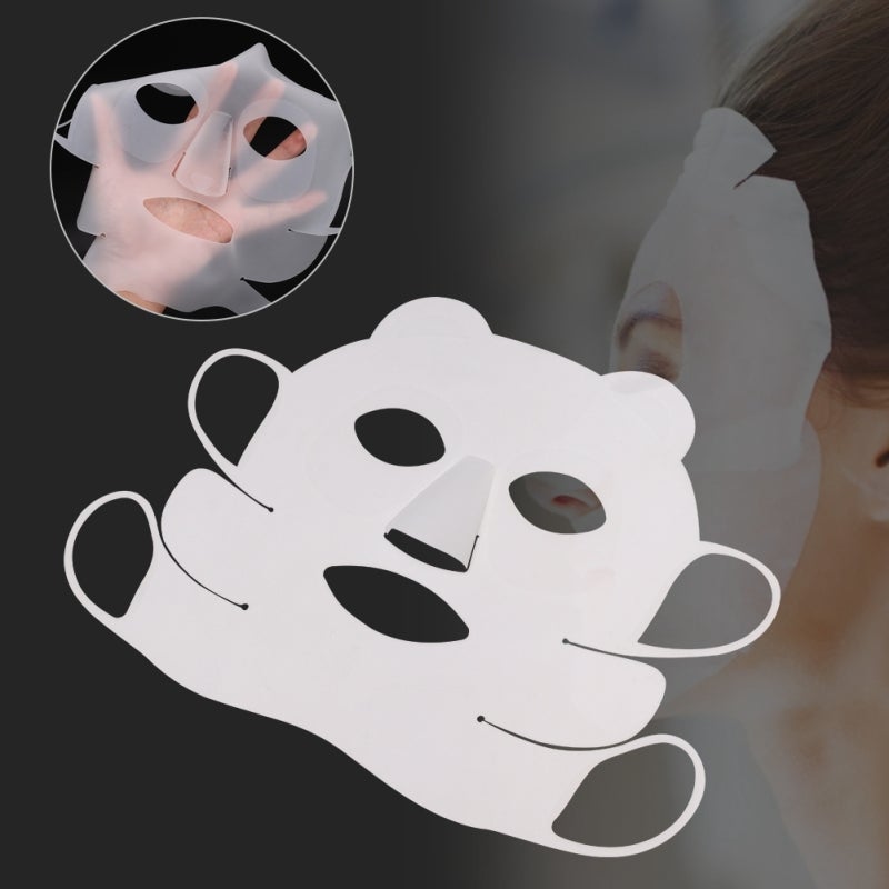 Reusable Silicone Facial Mask Cover: High-Grade Skin-Friendly Material - Ear-Hook Design Prevents Shifting - Stretchable For Full Toner Absorption, Prevent Serum Evaporation For Facial Skincare Routin - Image 5