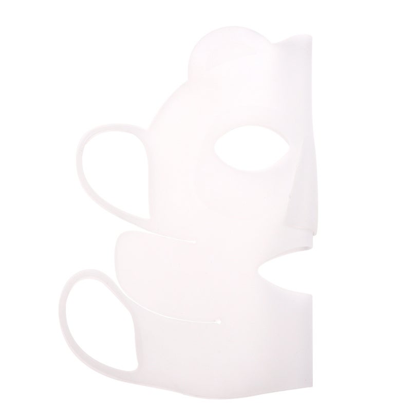 Reusable Silicone Facial Mask Cover: High-Grade Skin-Friendly Material - Ear-Hook Design Prevents Shifting - Stretchable For Full Toner Absorption, Prevent Serum Evaporation For Facial Skincare Routin - Image 2