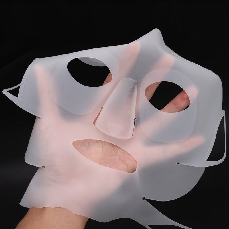 Reusable Silicone Facial Mask Cover: High-Grade Skin-Friendly Material - Ear-Hook Design Prevents Shifting - Stretchable For Full Toner Absorption, Prevent Serum Evaporation For Facial Skincare Routin - Image 4
