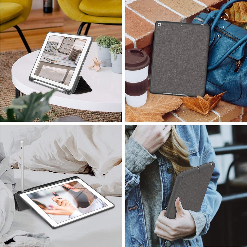Soke Case Fits for iPad 6th/5th Generation with Pencil Holder - [Full Body Protection + Auto Wake/Sleep], Shockproof Soft TPU Back Cover for Apple iPad 9.7 inch 2018/2017, Dark Grey - Image 5
