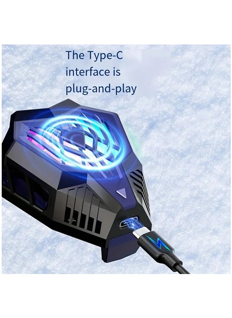 Arabest New Adjustable Mobile Phone Cooler Mobile Phone Cooling Fan, Universal MobilePhone Semiconductor Radiator, Dual Speed Adjustable Cooling Speed Designed For Mobile Gamers, Live Streaming Gamers(Blue)  - Image 3