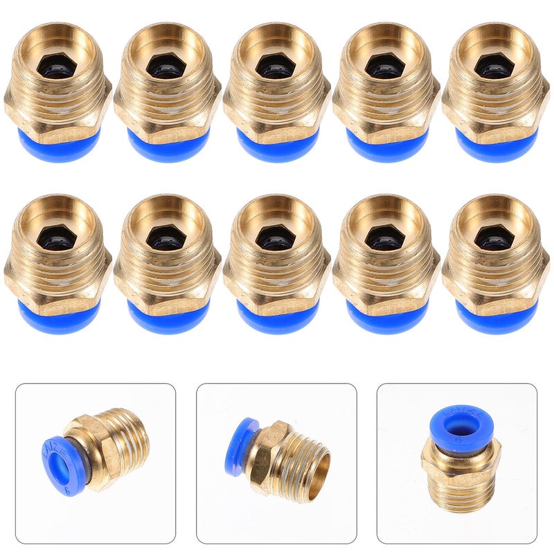 10Pcs Straight Push Connect Quick Disconnect Tube Fitting Male Thread 6mm OD - Image 4