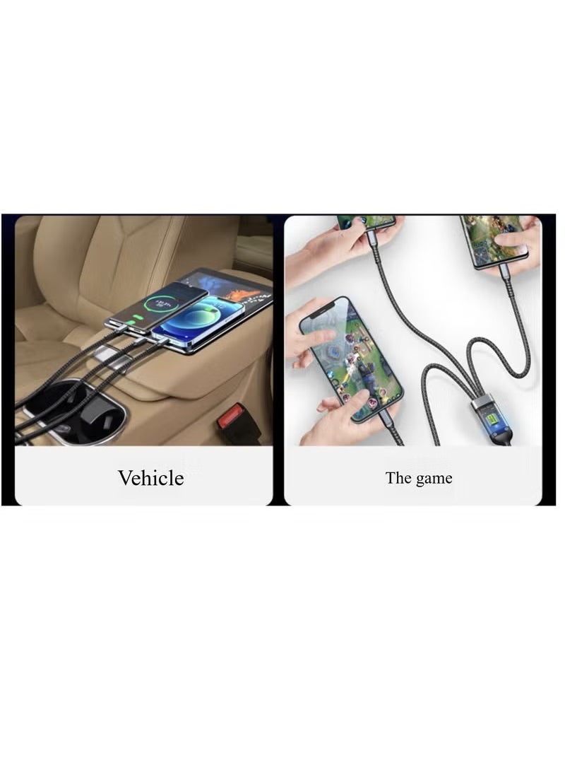Generic 100W transparent digital display one tow three super fast charging cell phone data cable for Apple Huawei Xiaomi Android full series of cell phones  - Image 4