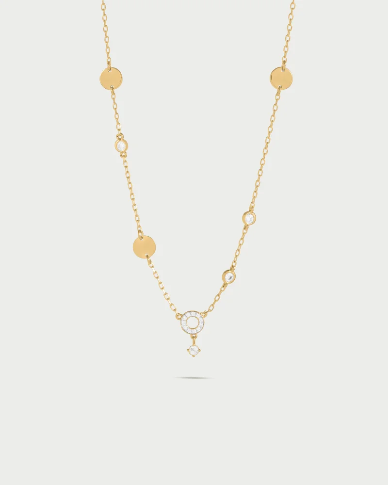 Rue Des Mill HOLE choker and disks - SHAPES - yellow gold