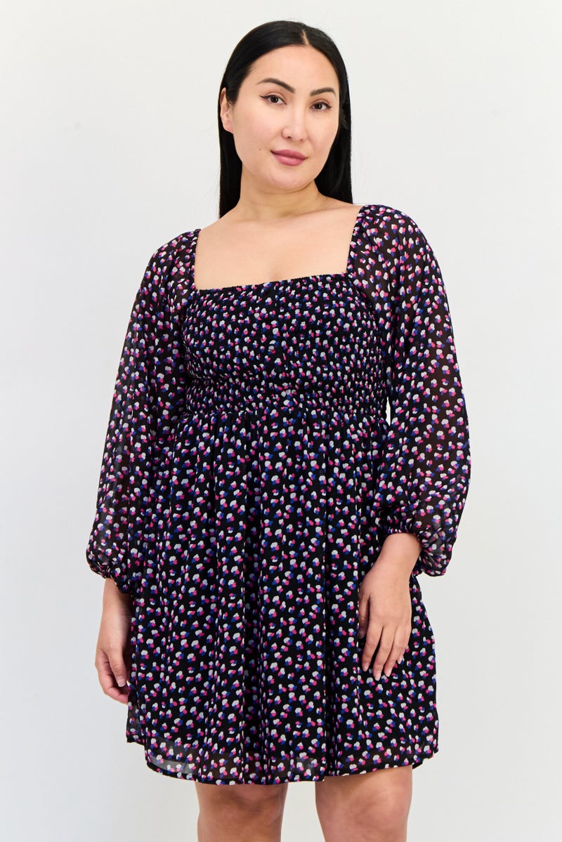 ONLY فستان ميني مطبوع بالكامل للنساء، متعدد الألوان - Image 1