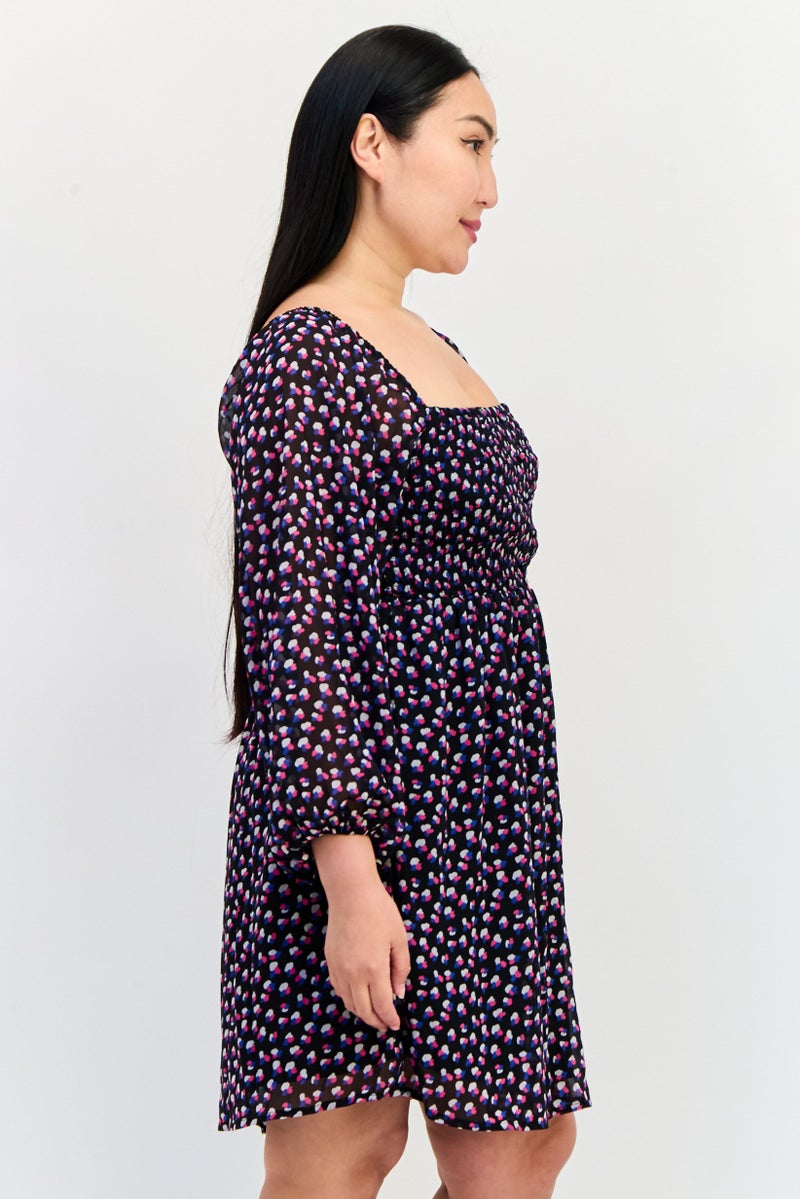 ONLY فستان ميني مطبوع بالكامل للنساء، متعدد الألوان - Image 3