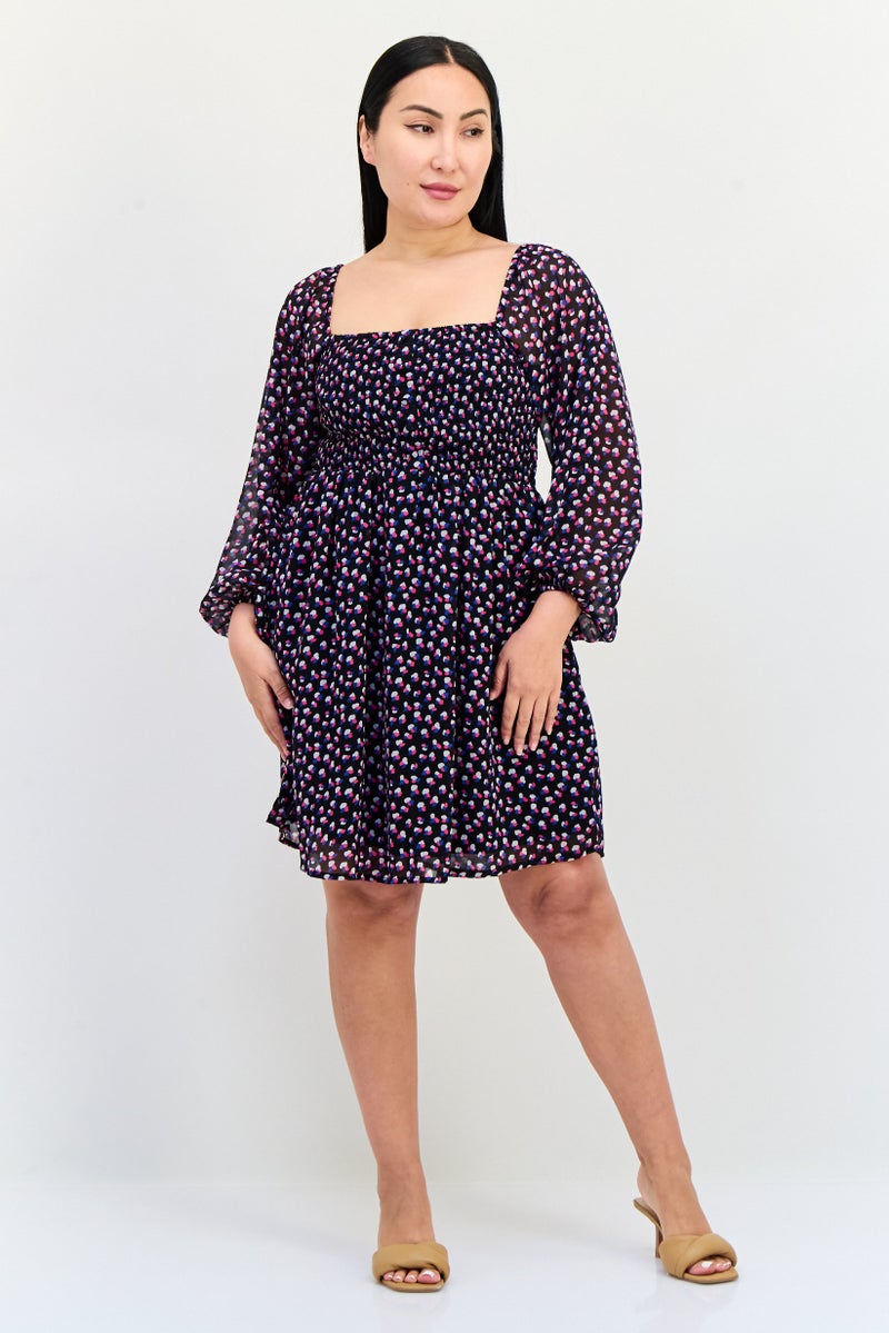 ONLY فستان ميني مطبوع بالكامل للنساء، متعدد الألوان - Image 4