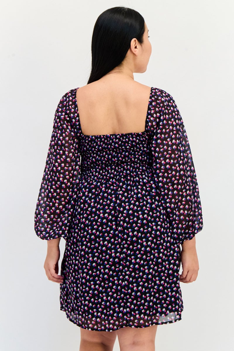 ONLY فستان ميني مطبوع بالكامل للنساء، متعدد الألوان - Image 2