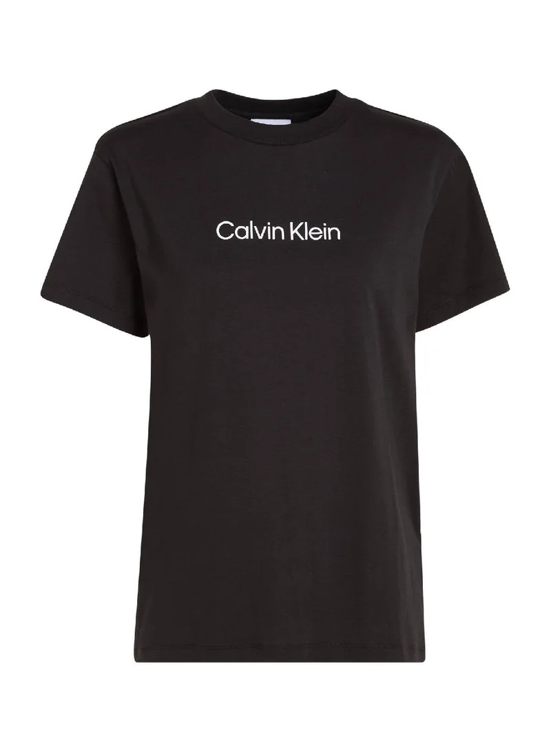 CALVIN KLEIN Ck Black Cotton Logo T-shirt for Women | Best Price UAE