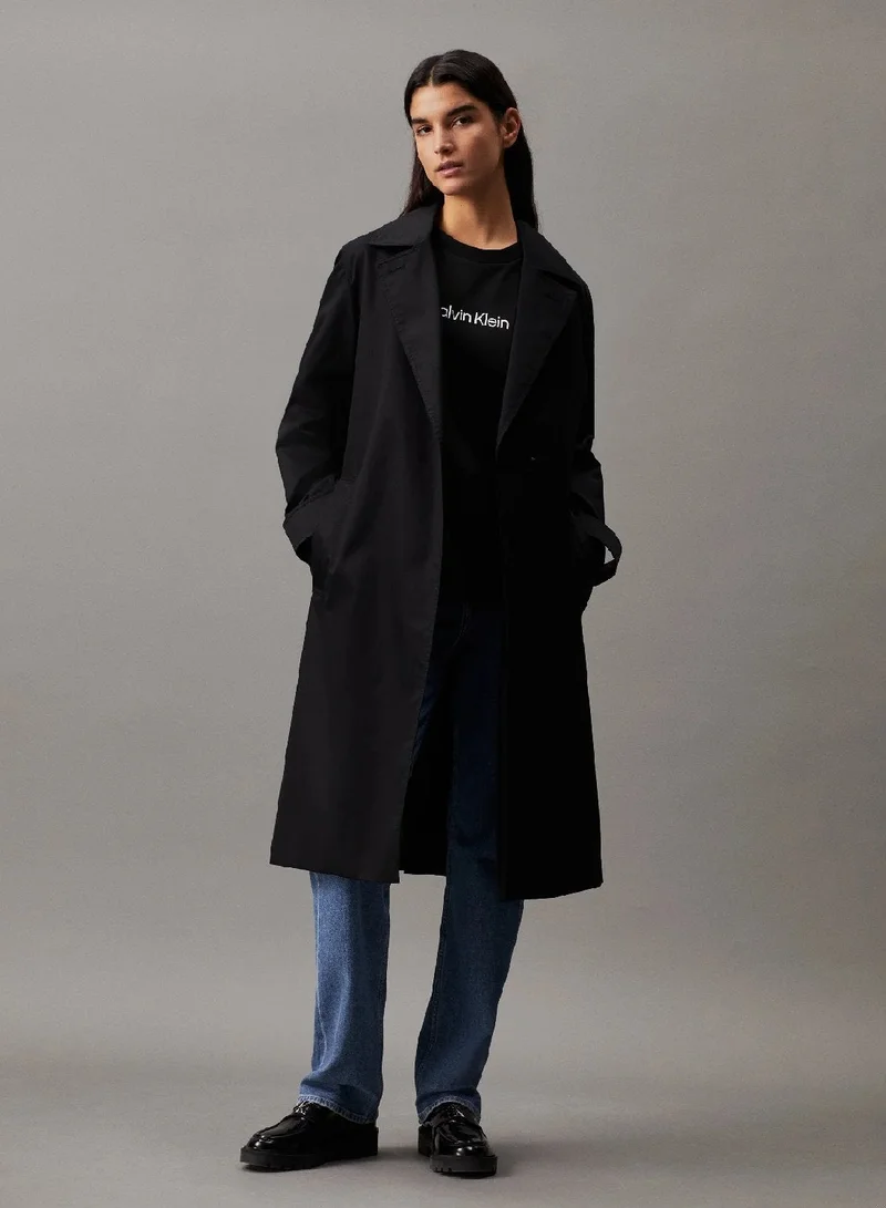 CALVIN KLEIN Ck Black Cotton Logo T-shirt for Women | Best Price UAE