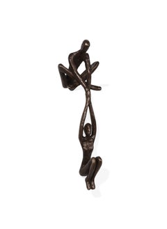 . Zd16169 Contemporary Metal Shelf Decor - Bronze Sculpture - Man Lifting Woman From Ledge