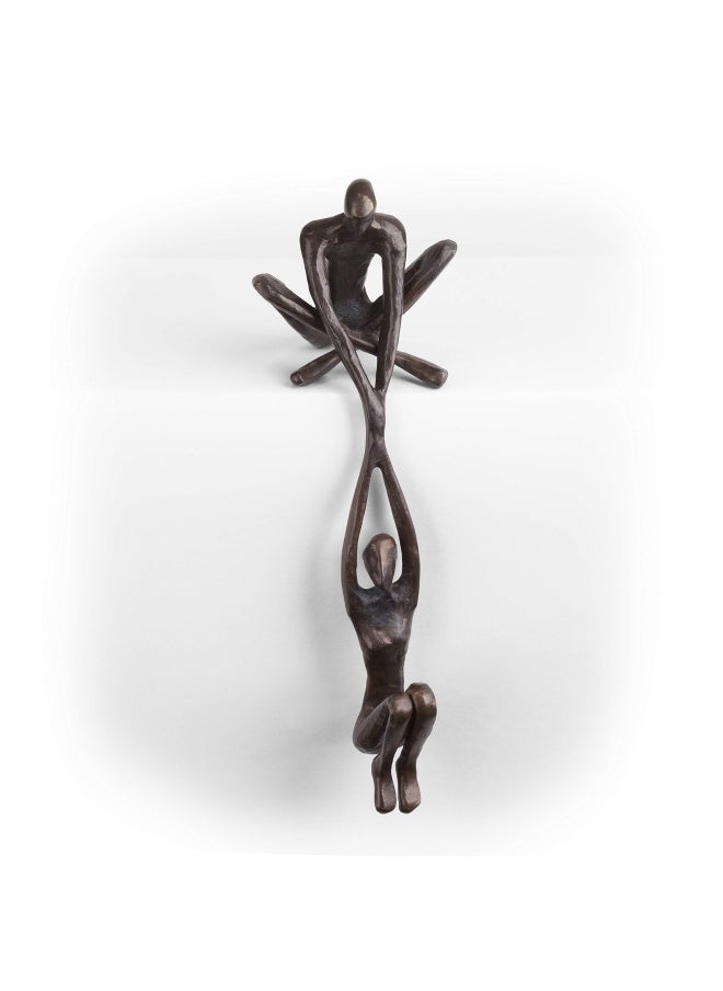 Danya B - . Zd16169 Contemporary Metal Shelf Decor - Bronze Sculpture - Man Lifting Woman From Ledge - Image 1