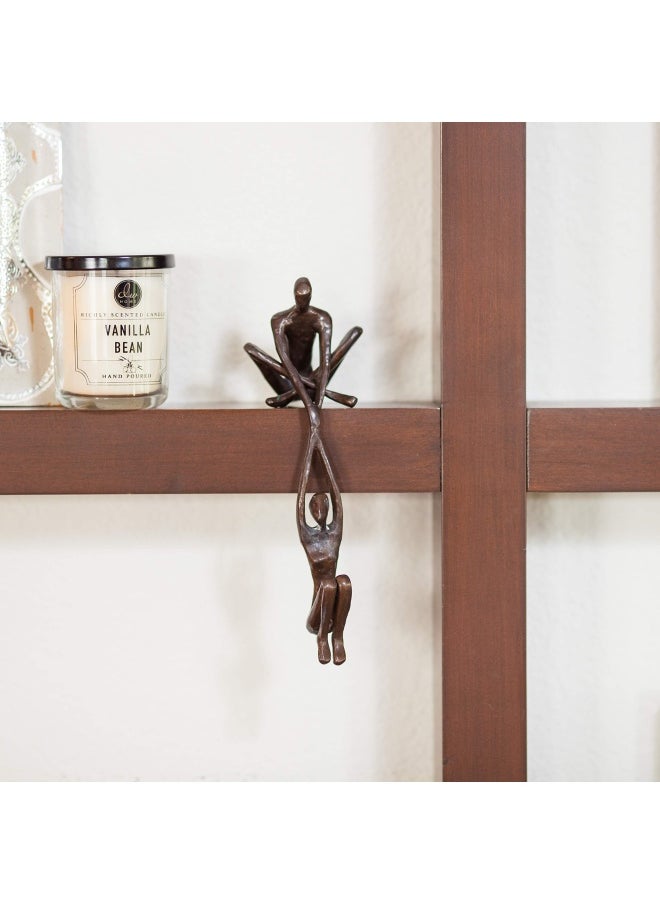 Danya B - . Zd16169 Contemporary Metal Shelf Decor - Bronze Sculpture - Man Lifting Woman From Ledge - Image 1