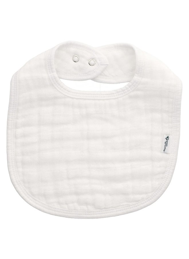 green sprouts Green Sprouts, Muslin Bibs, 0-12 Months, White, 5 Pack  - Image 3