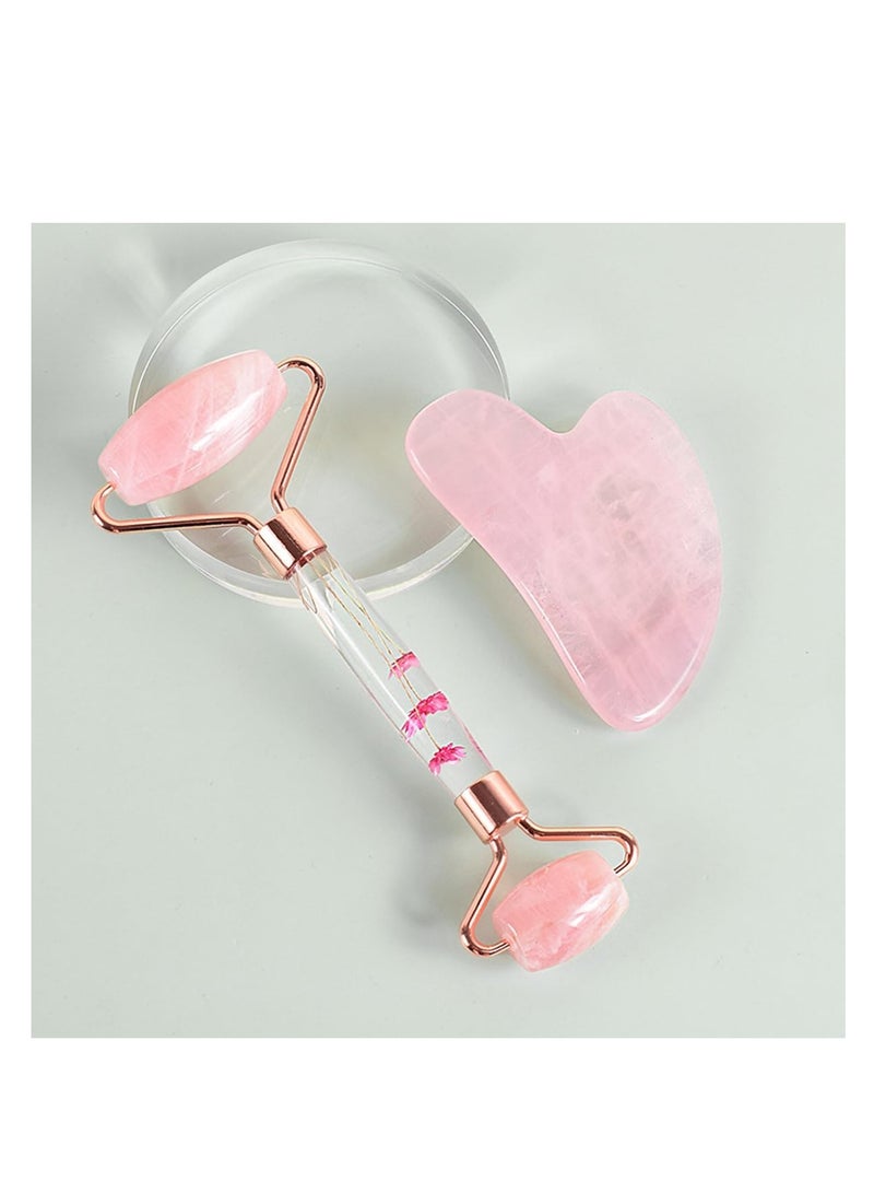 ECVV مجموعة ECVV Gua Sha وJade Roller: تقلل من الانتفاخ والاحمرار، وتعزز روتين العناية بالبشرة، وهي هدية مثالية للعناية الذاتية للرجال والنساء، وأدوات وجه متميزة - Image 4