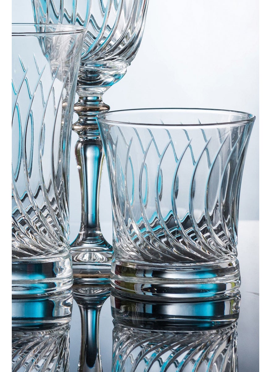 Royal Home Roya Home Daren Plain Cut Hand Decorated Gilded 6 Piece Patterned Water Glass Set  - Image 2